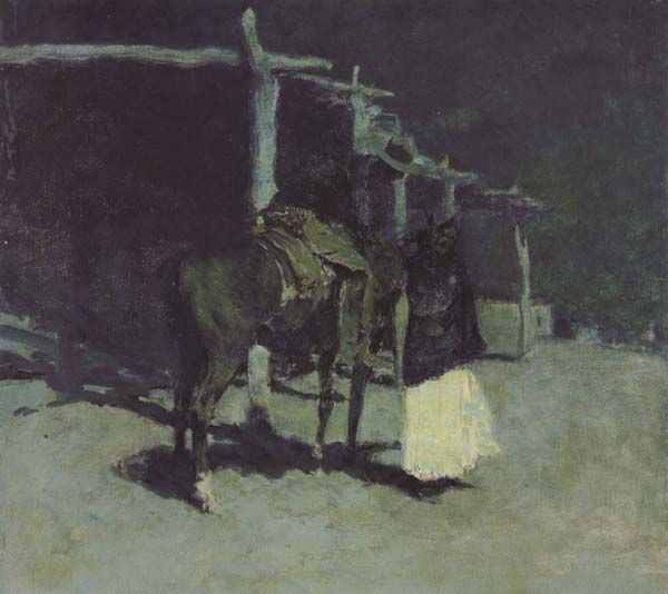 Frederic Remington Waiting in the Moonlight (mk43)